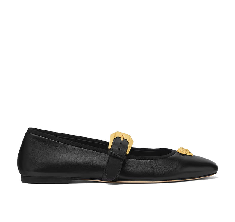 Versace Women's La Medusa Nappa Ballerinas Black