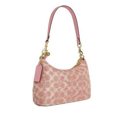 Coach Women's Teri Shoulder Bag In Signature Satin Gold/Pink