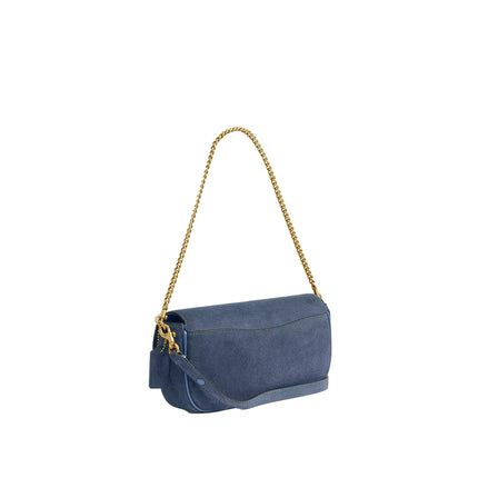 Coach Women's Brook Flap Chain Bag Suede/Brass/Light Denim