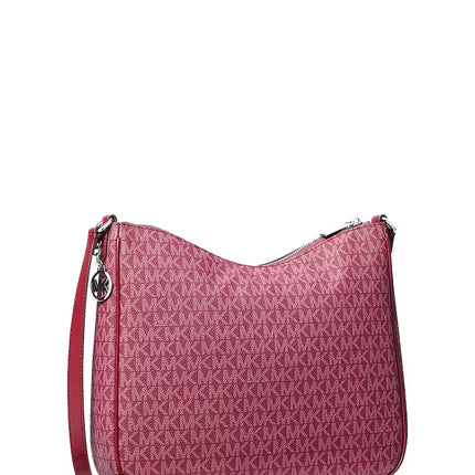 Michael Kors Women's Nayla Medium Signature Logo Messenger Bag Maroon