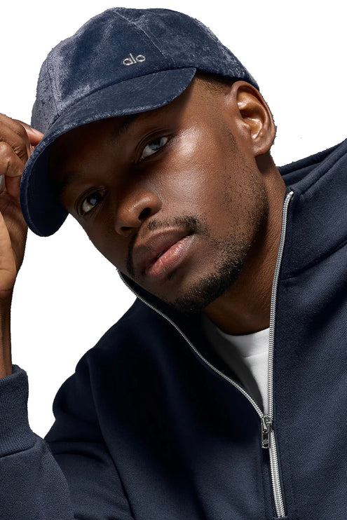 alo Unisex Velvet Off-Duty Cap Navy