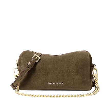 Michael Kors Women's Bryant Small Suede Convertible Crossbody Bag Loden/Gold
