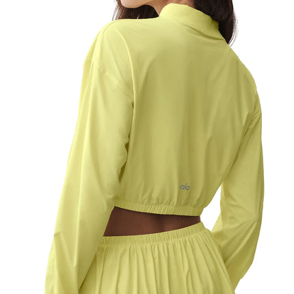 alo Women's Cropped Breezy Full-Zip Cover Up Sunshine