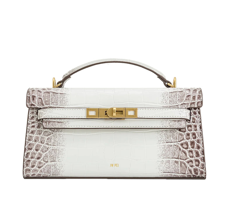 JW PEI Women's Noor Top Handle Bag White Croc