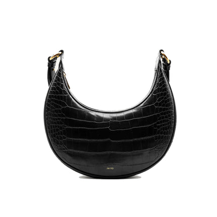 JW PEI Women's Carly Saddle Bag Black Croc