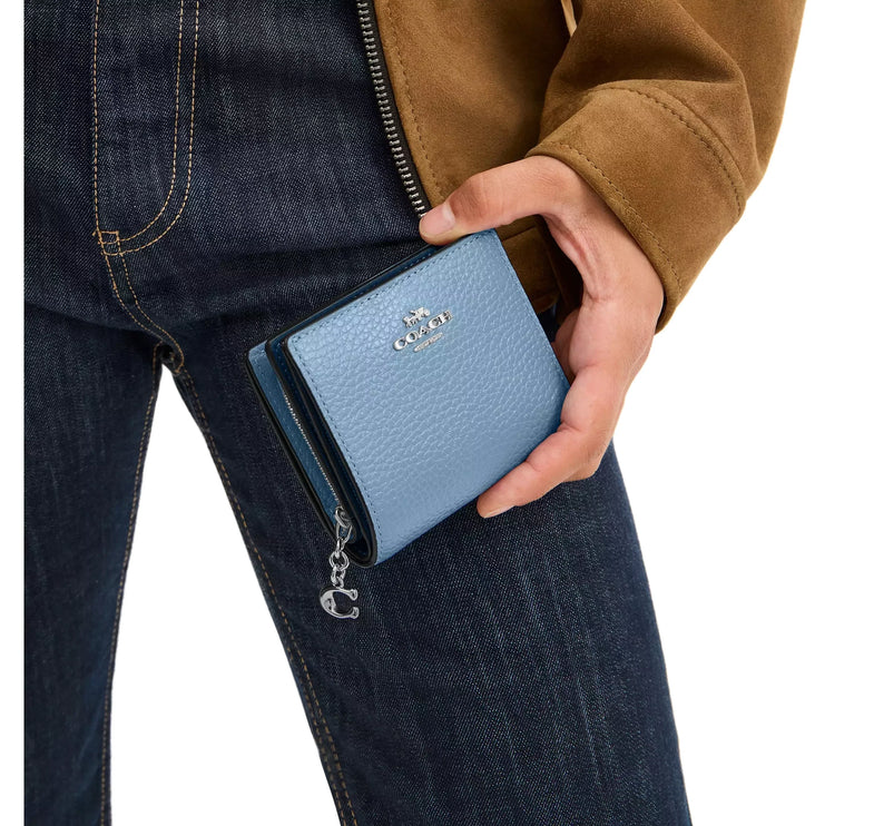 Coach Women's Snap Wallet Silver/Pool