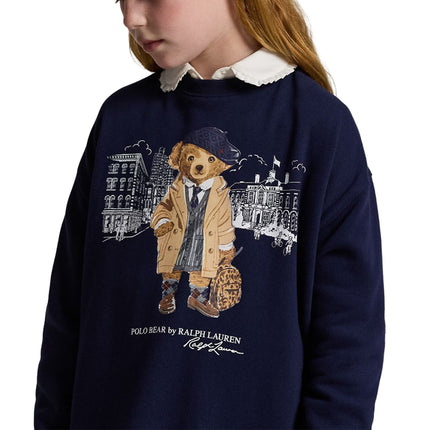 Polo Ralph Lauren Girl's Polo Bear Fleece Sweatshirt Dress Refined Navy