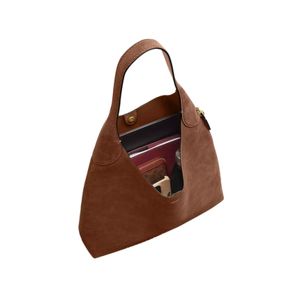 Coach Women's Brooklyn Shoulder Bag 39 Suede/Brass/Warm Brown