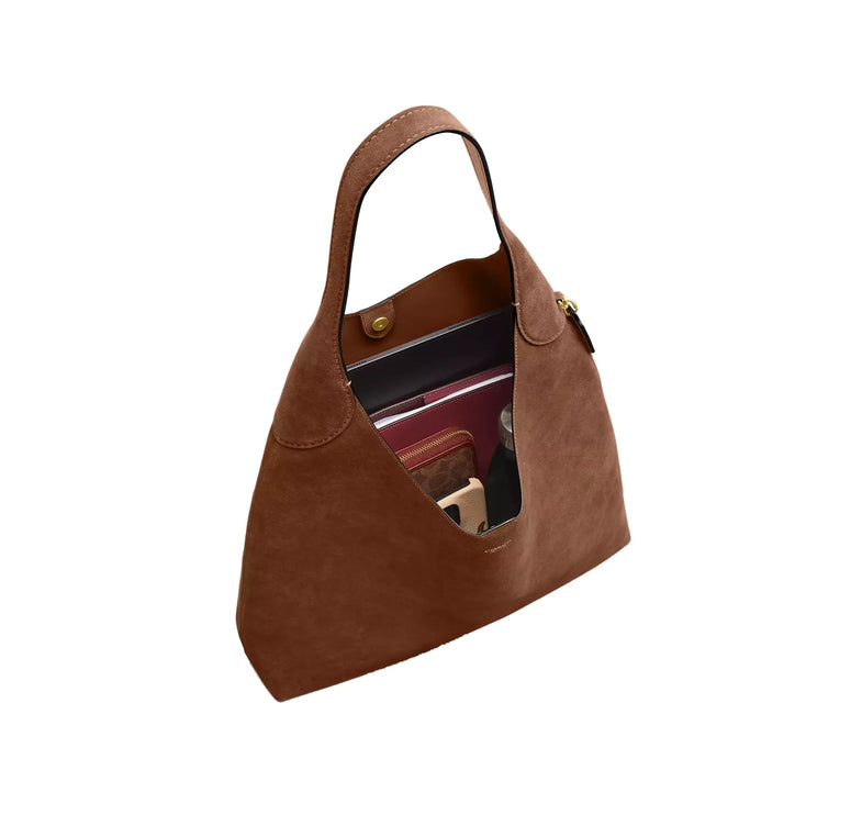 Coach Women's Brooklyn Shoulder Bag 39 Suede/Brass/Warm Brown