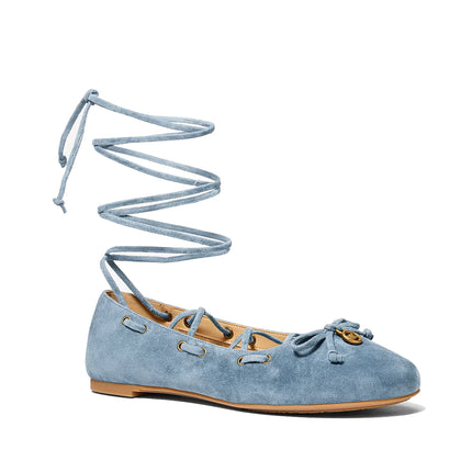 Michael Kors Women's Shae Flex Suede Ballet Flat Chambray