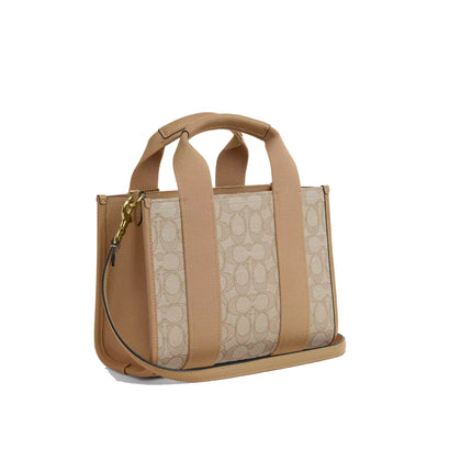 Coach Women's Smith Tote Bag 24 In Signature Jacquard Gold/Light Khaki Multi