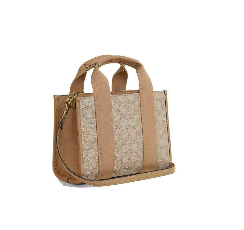 Coach Women's Smith Tote Bag 24 In Signature Jacquard Gold/Light Khaki Multi
