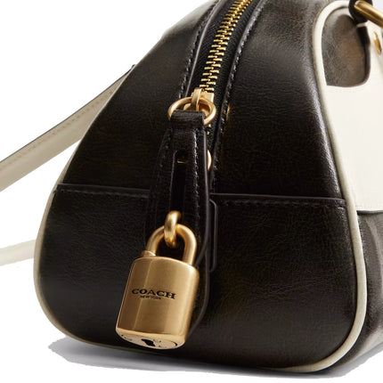 Coach Women's Bowling Shoulder Bag Black & White