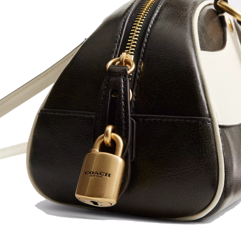 Coach Women's Bowling Shoulder Bag Black & White