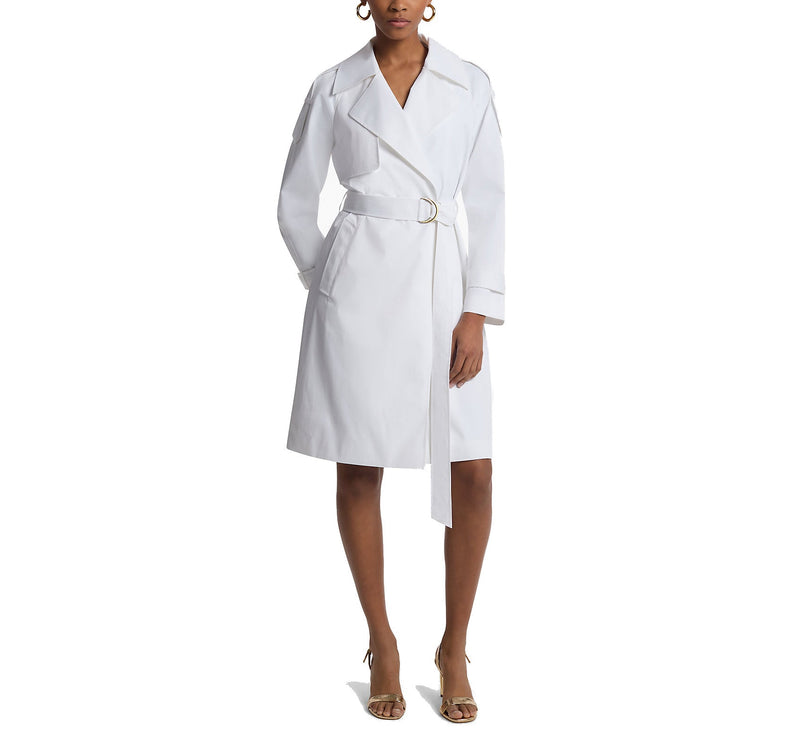 Michael Kors Women's Belted Trench Coat White