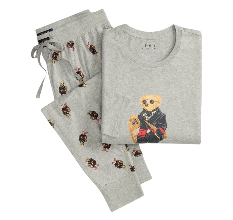 Polo Ralph Lauren Men's Polo Bear Jersey Sleep Set Andover Heather
