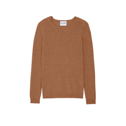 KUJTEN Women's Charly Round Neck Cashmere Sweater Camelo
