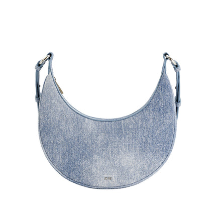 JW PEI Women's Carly Denim Embossed Saddle Bag Blue