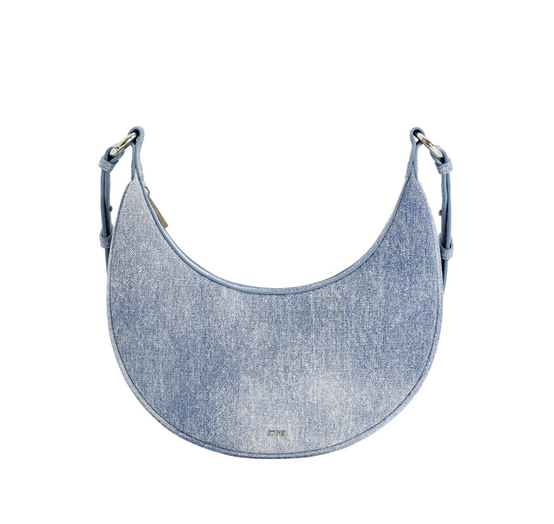 JW PEI Women's Carly Denim Embossed Saddle Bag Blue