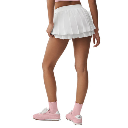 alo Women's Double Or Nothing Tennis Skirt White