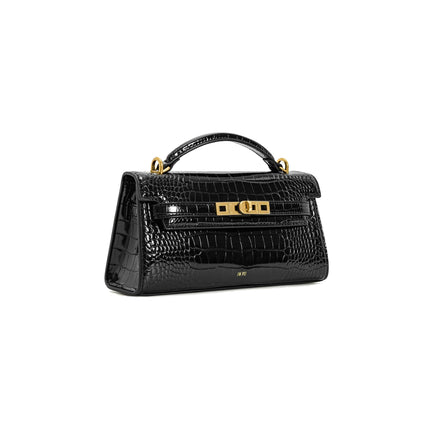JW PEI Women's Noor Top Handle Bag Black Croc