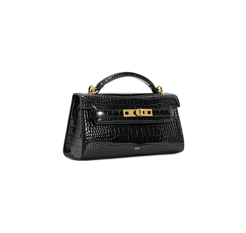 JW PEI Women's Noor Top Handle Bag Black Croc