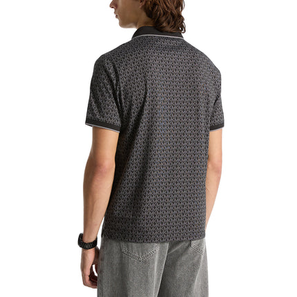 Michael Kors Men's Greenwich Signature Logo Print Cotton Polo Shirt Black