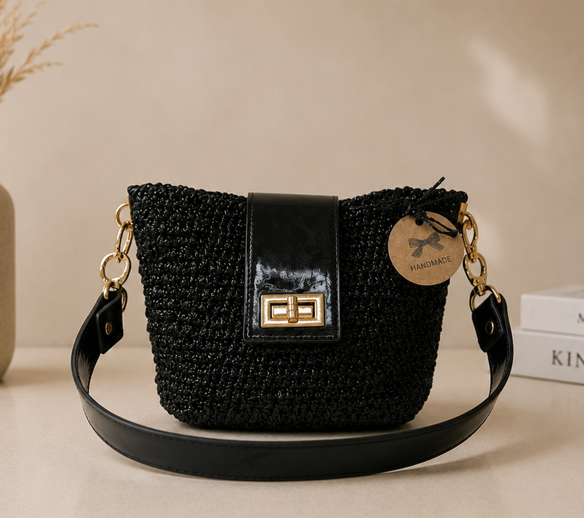 Sienna D’or Noir Lumière Handwoven Black - Hemen Kargoda