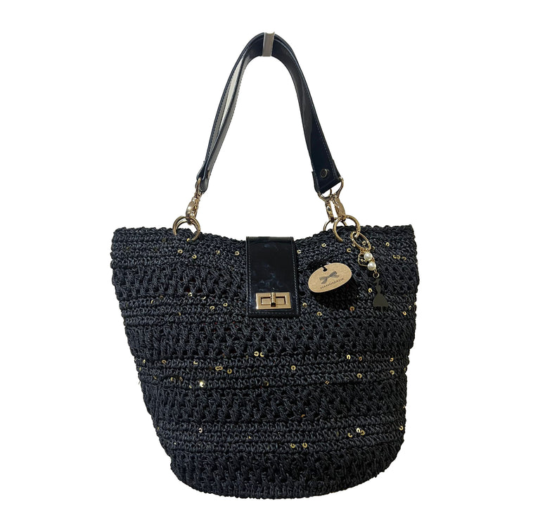 Sienna D’or Noir Éclat Grand Handwoven Black - Hemen Kargoda