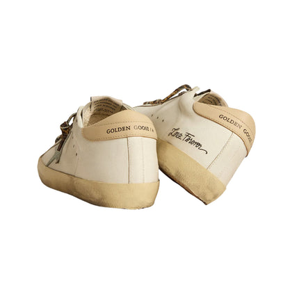 Golden Goose Women's Super Star Sneakers with Gray Glitter Star and Nude Leather Heel