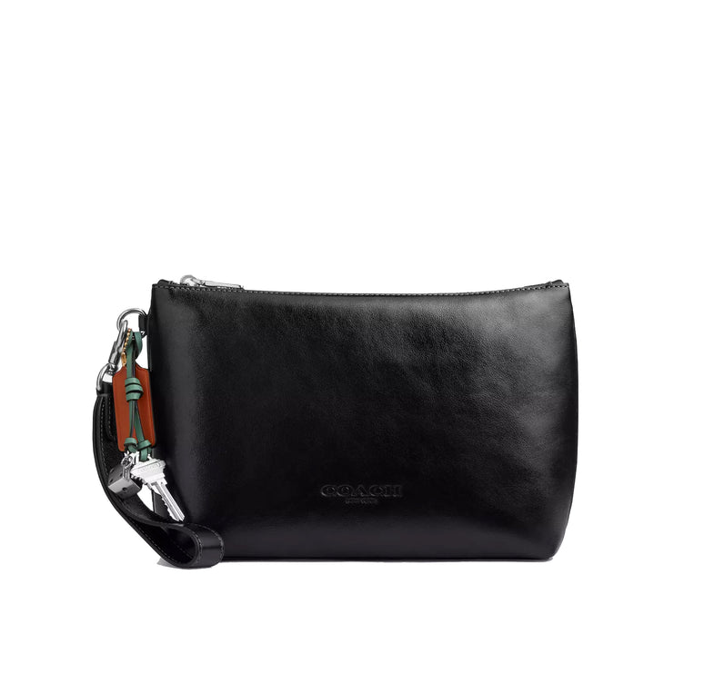 Coach Unisex Pouch With Charms Silver/Black
