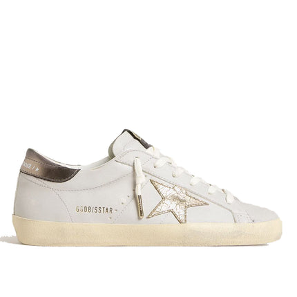 Golden Goose Women's Super Star Sneakers with Crackle Leather Star and Metallic Foiled Leather