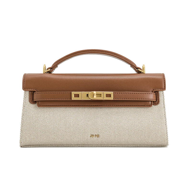 JW PEI Women's Noor Top Handle Bag Brown Canvas