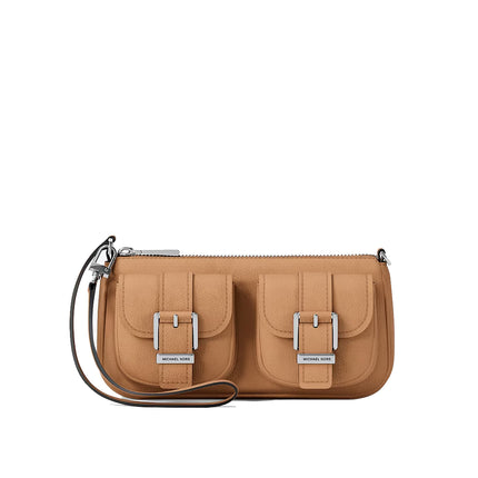Michael Kors Women's Zoe Small Nubuck Convertible Pochette Peanut