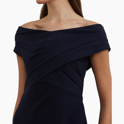 Polo Ralph Lauren Women's Crepe Off-the-Shoulder Cocktail Dress Lighthouse Navy