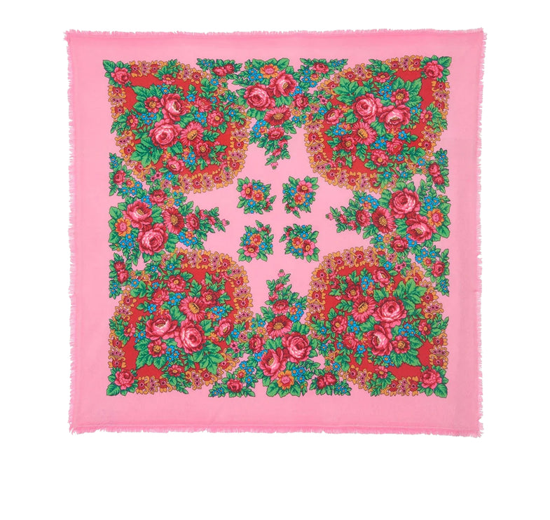 KUJTEN Women's Large Bandana Hachiko Flower Candy Pink