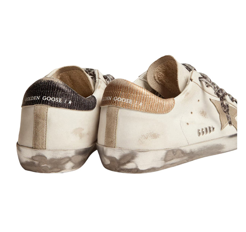 Golden Goose Women's Super Star Sneakers White Leather with Gray Suede Star