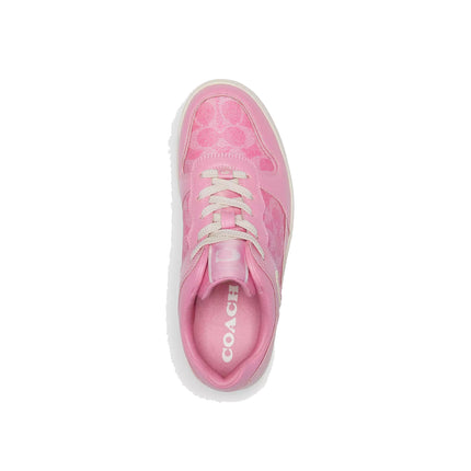 Coach Women's C201 Low Top Sneaker In Signature Canvas Vivid Pink