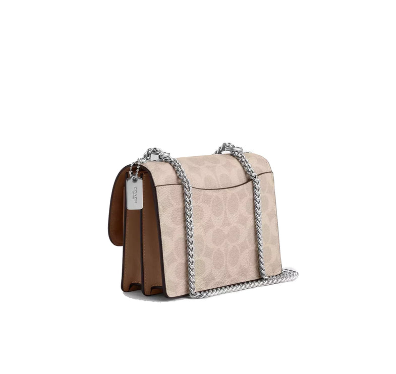 Coach Women's Mini Klare Crossbody Bag In Signature Canvas Silver/Sand/Taupe