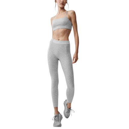 alo Women's Alosoft High-Waist 7/8 Relay Legging Athletic Heather Grey/White