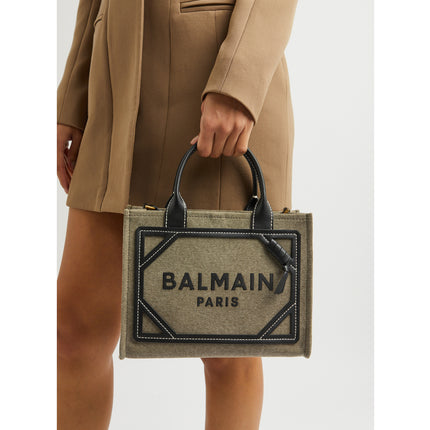 Balmain Women's B-Army Small Canvas Tote Bag Green