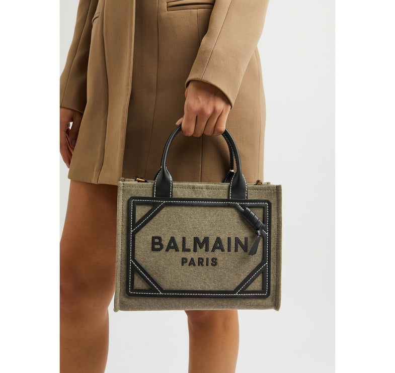 Balmain Women's B-Army Small Canvas Tote Bag Green