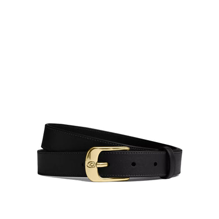 Coach Women's C Harness Buckle Belt, 25 Mm Gold/Black