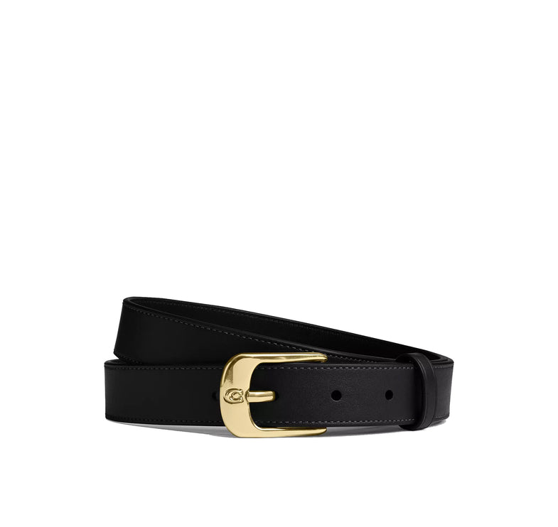 Coach Women's C Harness Buckle Belt, 25 Mm Gold/Black