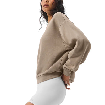 alo Women's Accolade Crew Neck Pullover Gravel