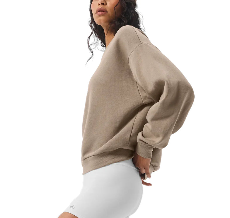 alo Women's Accolade Crew Neck Pullover Gravel