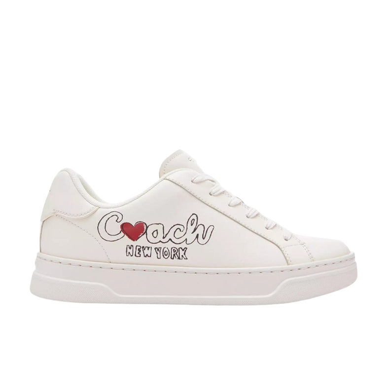 Coach Women's High Line Sneaker With Heart Chalk Multi