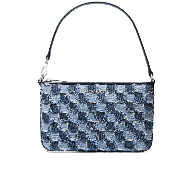 Michael Kors Women's Jet Set Travel Small Patchwork Denim Convertible Wristlet Washed Denim