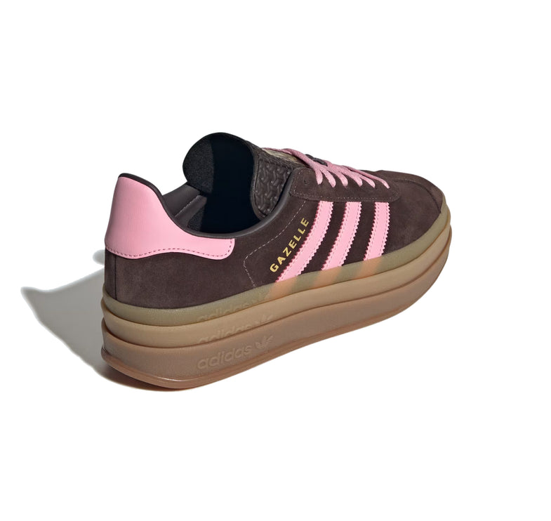 Adidas Women's Gazelle Bold Aurora Coffee/Light Pink/Gold Metallic IH6786