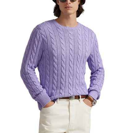Polo Ralph Lauren Men's Cable-Knit Cotton Sweater Sky Lavender